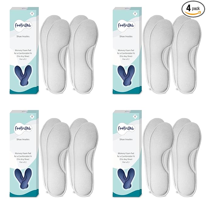 Shoprythm foot Vital 7 / Grey / Pack Of 4 Memory Foam Shoe Insoles Shoprythm foot Vital 7 / Grey / Pack Of 4 Memory Foam Shoe Insoles